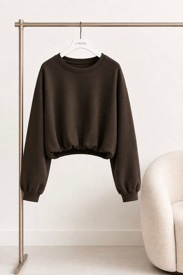 BUTTERSTOFFSWEATER BASIC - COFFEE