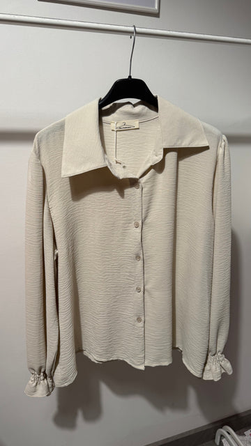 VOLANTBLUSE ELINI - CREMEBEIGE