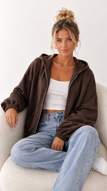 WILDLEDERKAPUZENJACKE CLIA - COFFEE