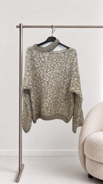 STRICKPULLOVER LEO CUTOUT - BEIGE
