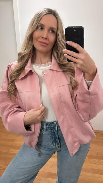 EINZELTEIL WILDLEDERJACKE ZARI - ROSA