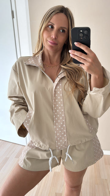 EINZELTEIL JACKE & SHORTS - CREME