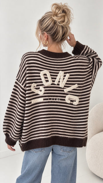 STRICKPULLOVER ICONIC - CREME/COFFEE