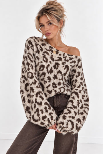 OVERSIZEPULLOVER LEO BETTI - CREME/COFFEE