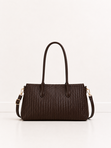 FLECHTHANDTASCHE ELSA - COFFEE