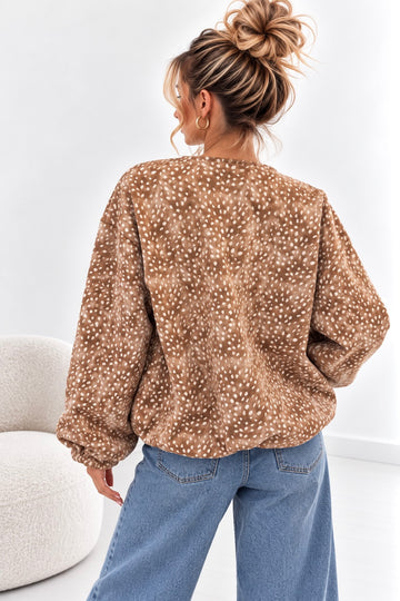 WILDLEDERJACKE BAMBI - BRAUN/CREME