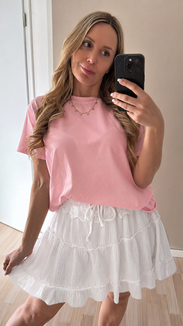 EINZELTEIL MUSSELINSKORT LINA - WEISS