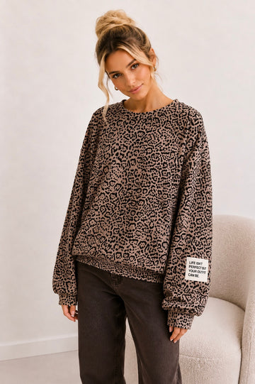 BAUMWOLLSWEATER LEONA - TAUPE