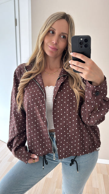 EINZELTEIL JACKE DOTS - COFFEE