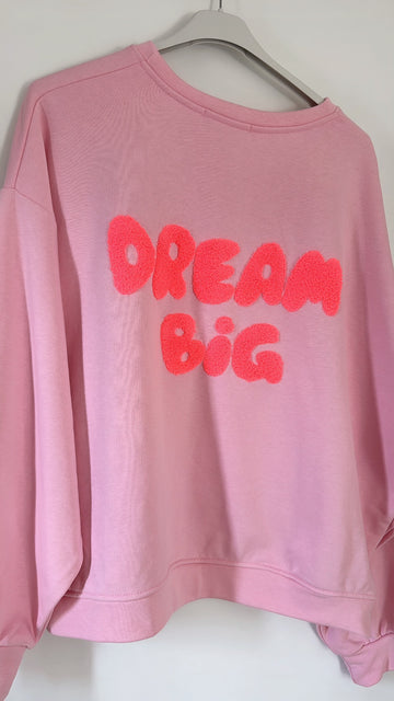 EINZELTEIL SWEATER DREAM BIG - ROSA/ORANGE