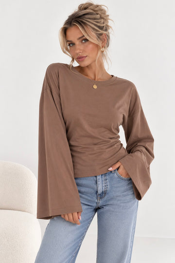 LANGARMSHIRT KINI - BRAUN