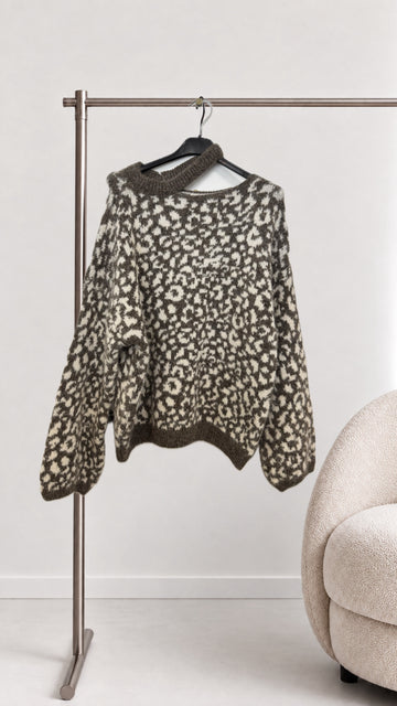 STRICKPULLOVER LEO CUTOUT - TAUPE