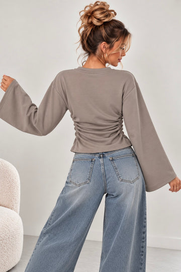 BUTTERSTOFFSWEATSHIRT SOLA - TAUPE