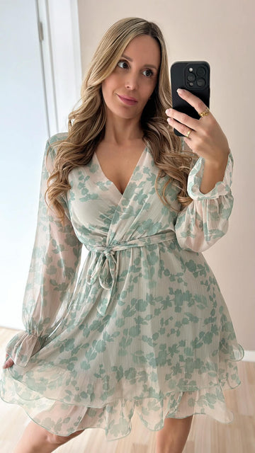 EINZELTEIL CHIFFONKLEID - MINT