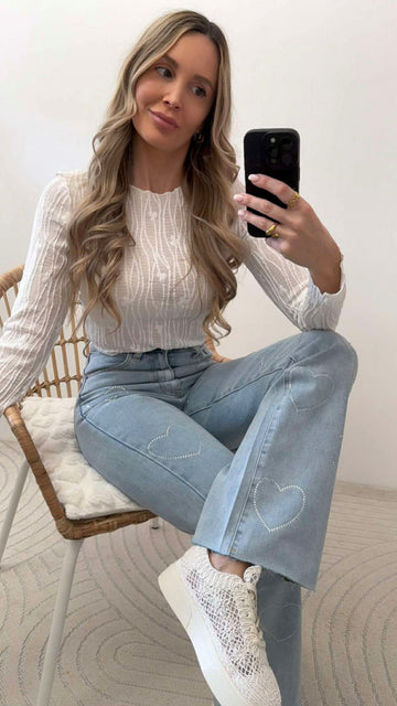 STRAIGHT STRETCH JEANS STRASSHEART - BLAU