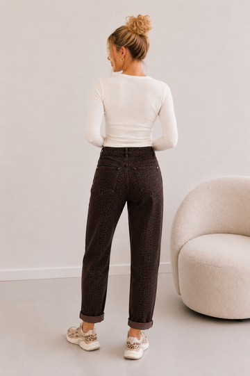 MOM FIT LEOJEANS VOLA - COFFEE