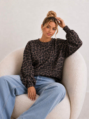 BUTTERSTOFFSWEATER BASIC - LEO TAUPE
