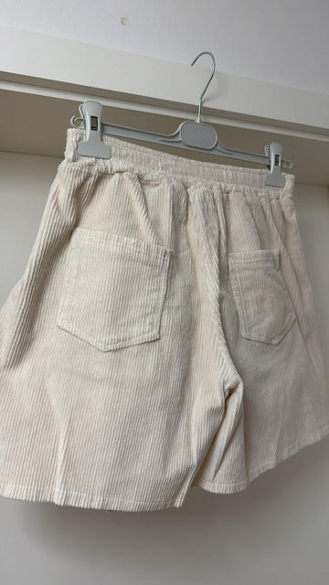 EINZELTEIL CORDSKORT - CREME