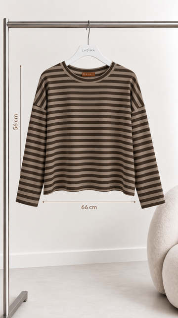LANGARMSWEATSHIRT HELA - HELLBRAUN/COFFEE