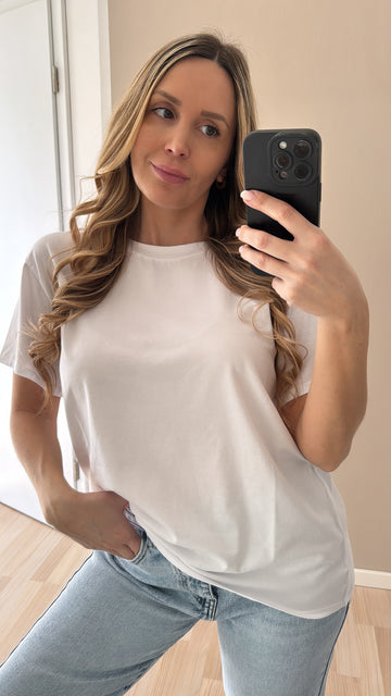 EINZELTEIL BAUMWOLLSHIRT SHINE - WEISS