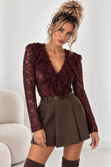 SPITZENBLUSE DUNA - PLUM