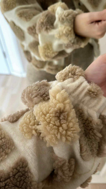 TEDDYJACKE FLOWERS - CREME/BEIGE