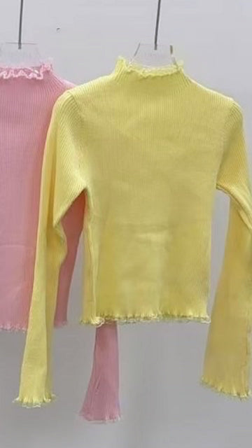 EINZELTEIL RIPPSTRICKSHIRT - HELLGELB