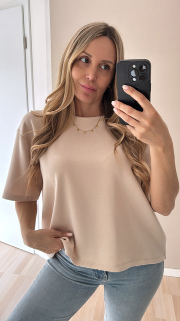 BUTTERSTOFFSHIRT LARA - CREME