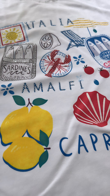 EINZELTEIL BAUMWOLLSHIRT ITALIA - WEISS