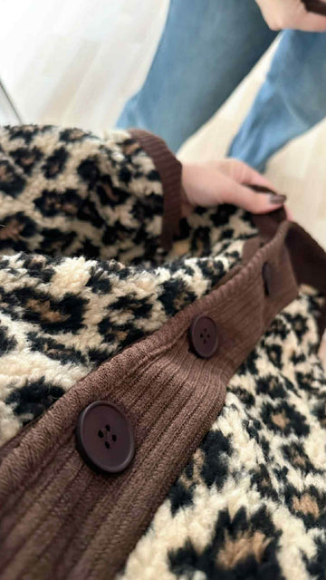 TEDDYJACKE LEOBEAT - SCHOKO/BEIGE