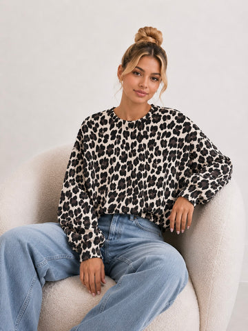 BUTTERSTOFFSWEATER BASIC - LEO CREME