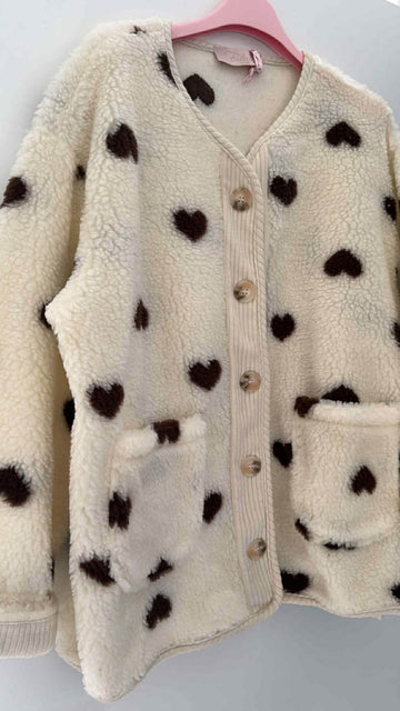 TEDDYJACKE CORD - CREME/BRAUN