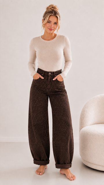 BALLON FIT LEOJEANS ELI - COFFEE