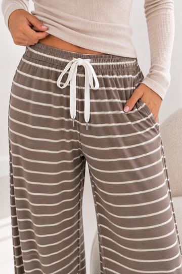 VISKOSESTOFFHOSE RELAX - TAUPE