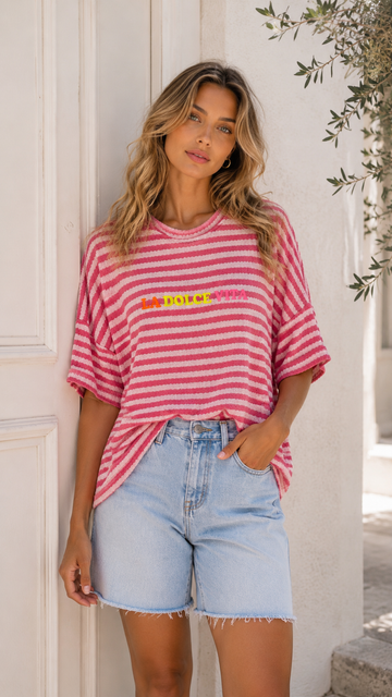 EINZELTEIL BAUMWOLLSHIRT - PINK