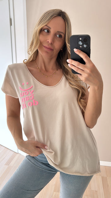 EINZELTEIL BAUMWOLLSHIRT - CREME