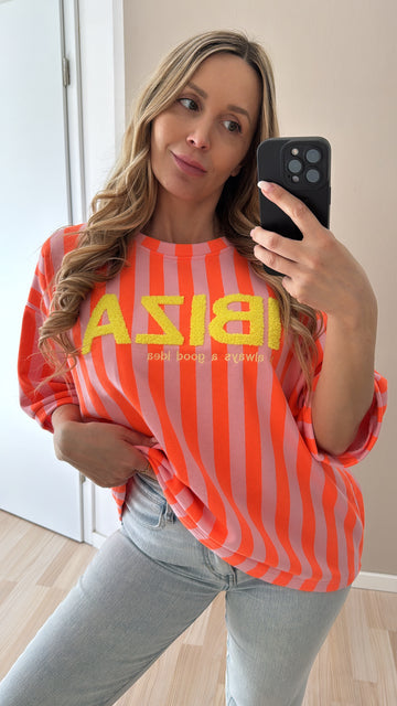 EINZELTEIL BAUMWOLLSHIRT IBIZA - ROSA/NEON