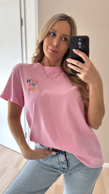 BAUMWOLLSHIRT NOW OR NEVER - ROSA