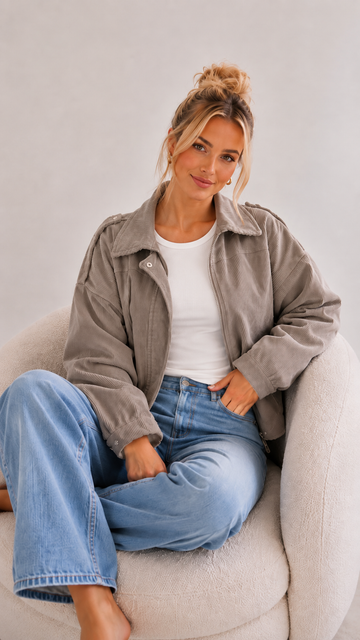 CORDBOMBERJACKE LIN - TAUPE