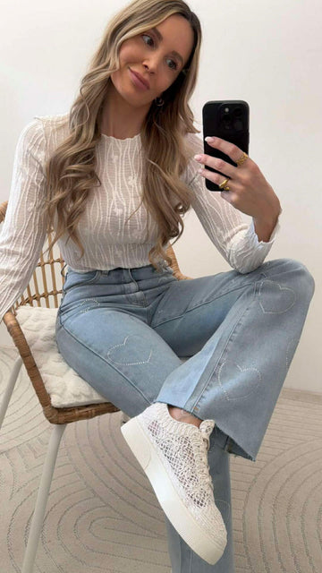 HÄKELSNEAKER LEONI - CREME