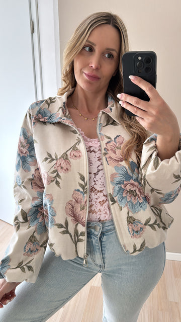 EINZELTEIL WILDLEDERIMITATJACKE CLIA - BEIGE/BLAU