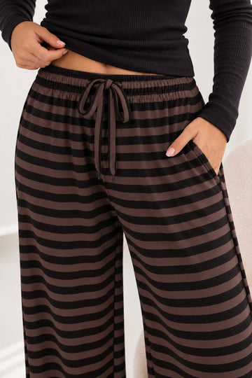 VISKOSESTOFFHOSE CHILA - COFFEE/SCHWARZ