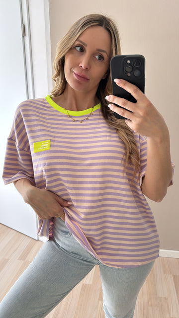 EINZELTEIL BAUMWOLLSHIRT YOURSELF - FLIEDER/ROSA