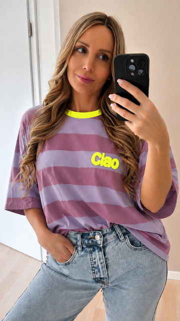 KURZARMSWEATSHIRT CIAO - FLIEDER/LILA