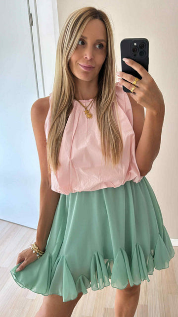 CHIFFONVOLANTROCK LAURI - MINT