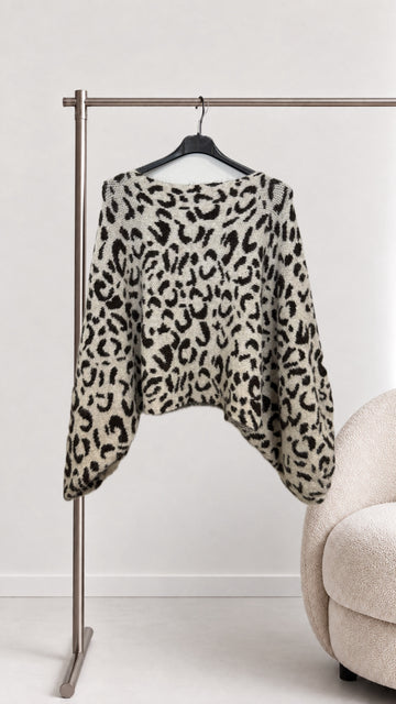 OVERSIZEPULLOVER LEO BETTI - CREME/COFFEE