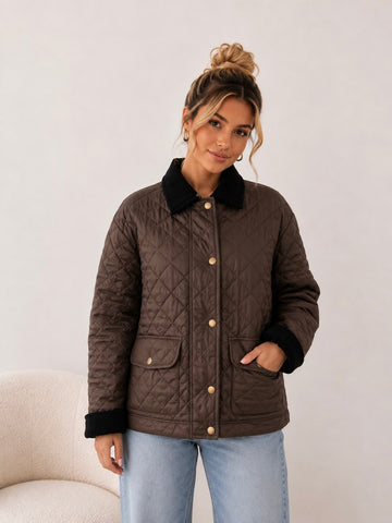 STEPPJACKE GISELE - SCHOKO/COFFEE