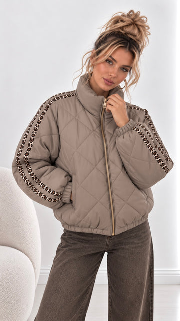 STEPPBOMBERJACKE LEO NIA - TAUPE
