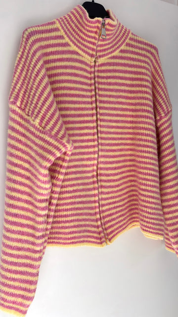 EINZELTEIL ZIPPERCARDIGAN MIO - PINK/HELLGELB