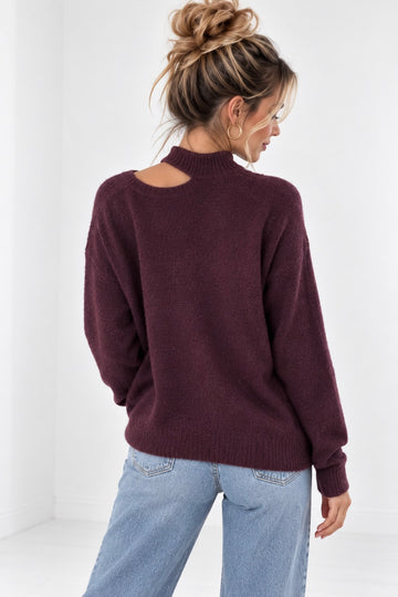 LANGARMSTRICKSHIRT PARI - PLUM